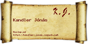 Kandler Jónás névjegykártya